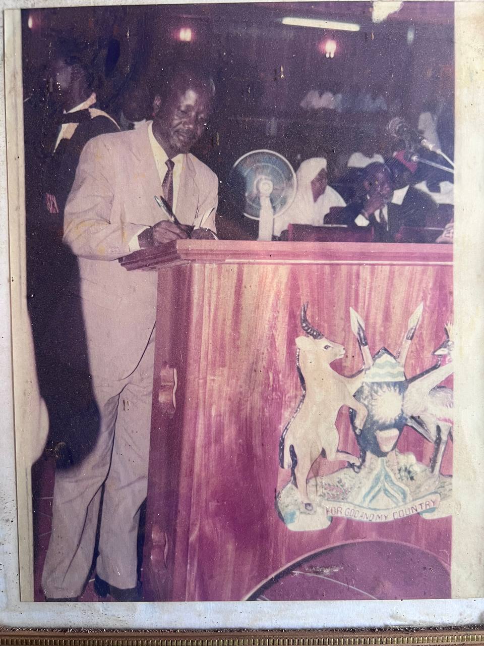 Okee Barmich Valerian addressing Parliament